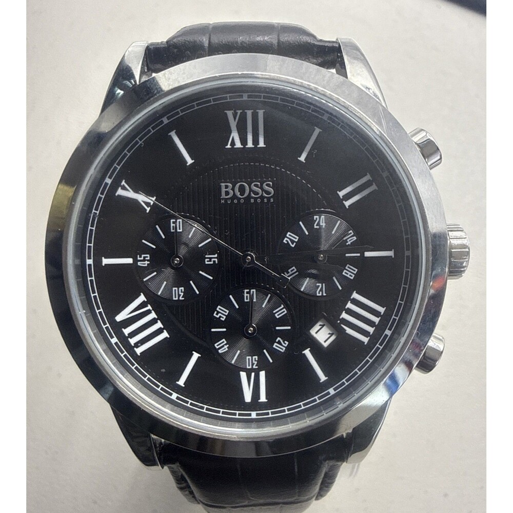 Boss Hugo Boss Ambassador 1512574 Chronograph watch/ Black leather band